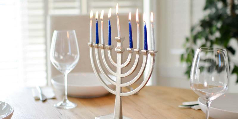 Chanukiah at Chanukah (Hanukkah)