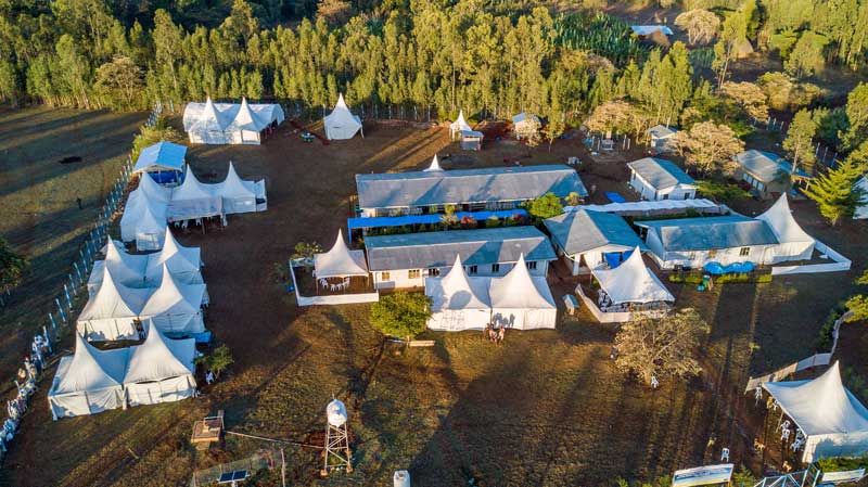 Aerial photo of Jewish Voice medical clinic in Woliso, Ethiopia