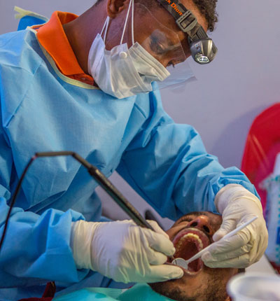 Dental procedure in Tach Gayint, Ethiopia