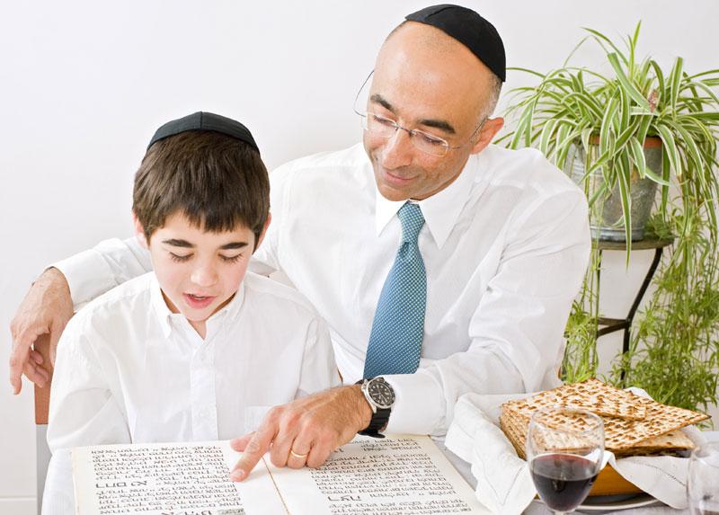 Jewish man and boy 